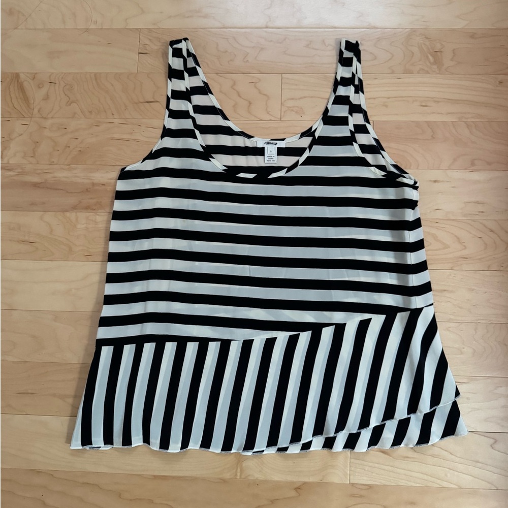 J. Crew Sill Black and White Striped Tank Top